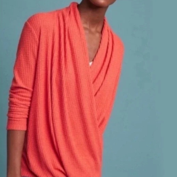 By Anthropologie Sweaters - ANTHROPOLOGIE Wrap Waffle Knit Woodruff